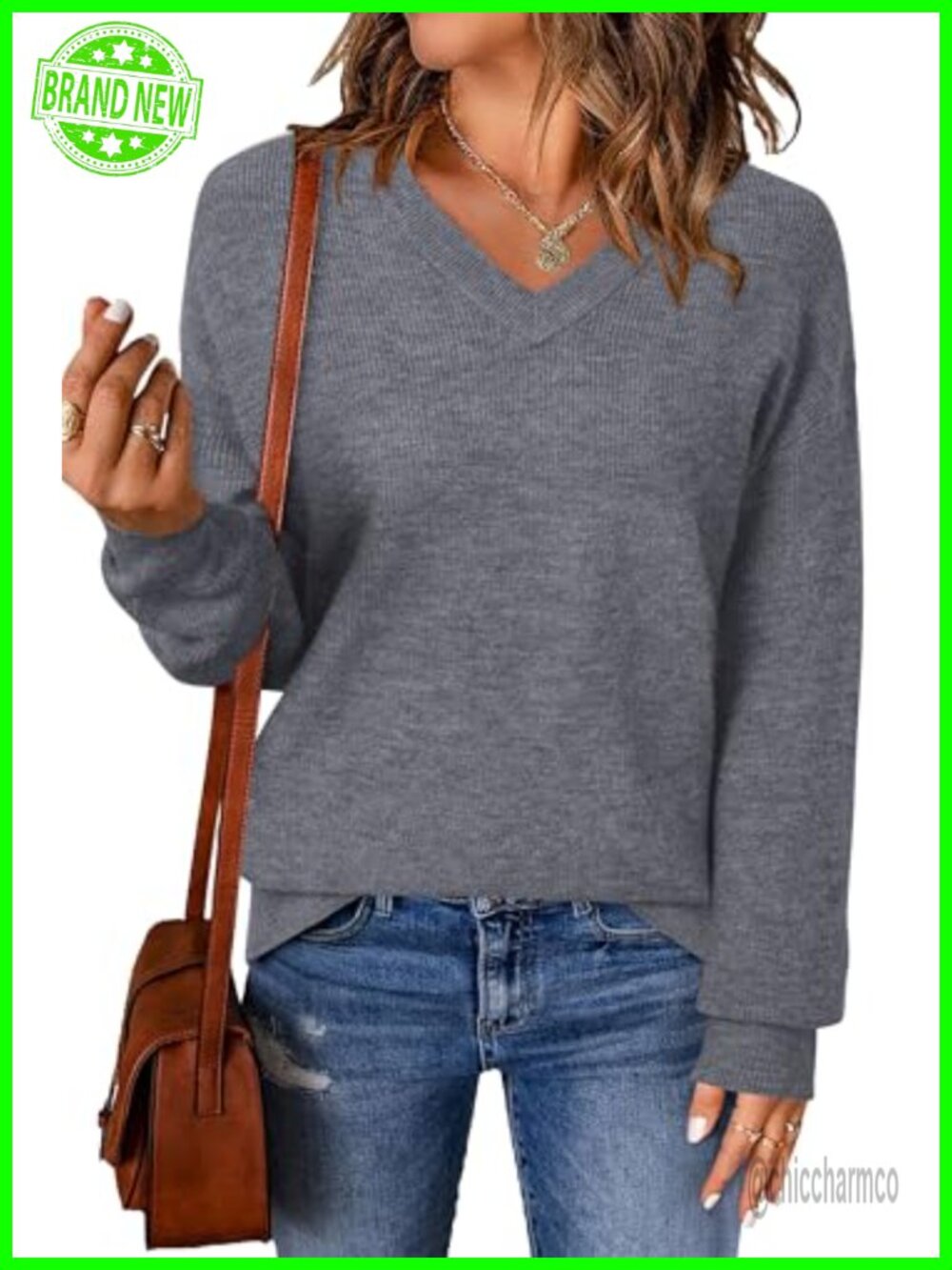 Wool Blend V Neck Long Sleeve Pullover Sweater Business Casual